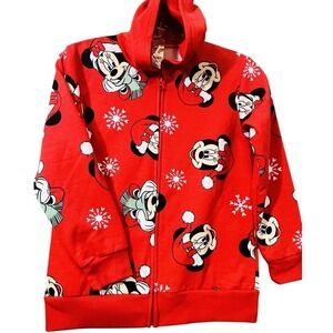NEW Disney Minnie Mouse Christmas Winter Hoodie Jacket Girls Kids Size Small